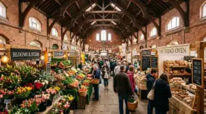 Bustling historic farmers market